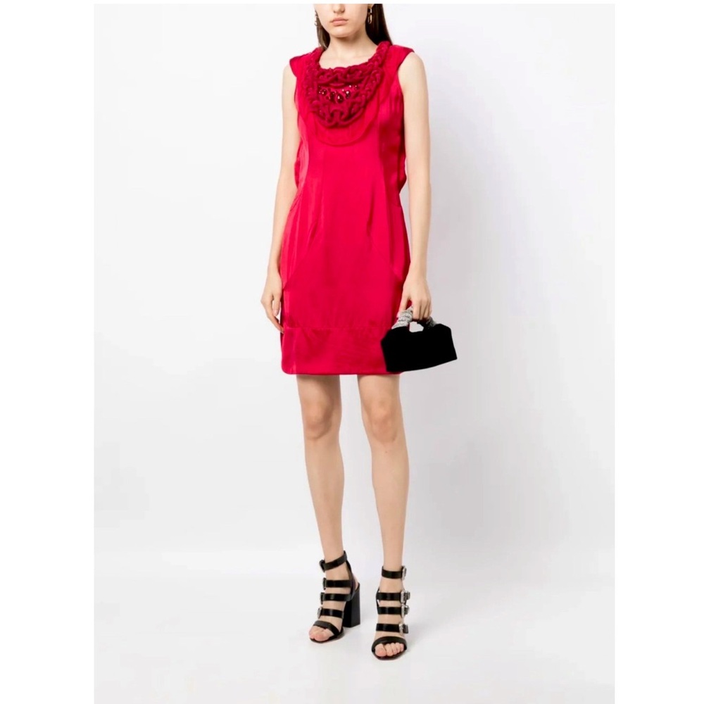 Elegant red Sleeveless Dress
